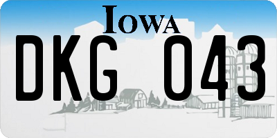 IA license plate DKG043