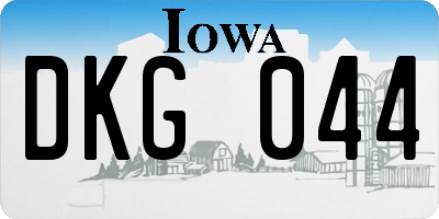 IA license plate DKG044