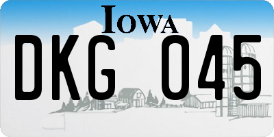 IA license plate DKG045