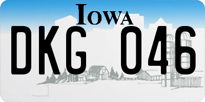 IA license plate DKG046