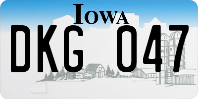 IA license plate DKG047