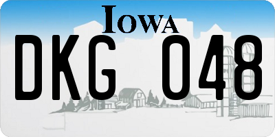 IA license plate DKG048