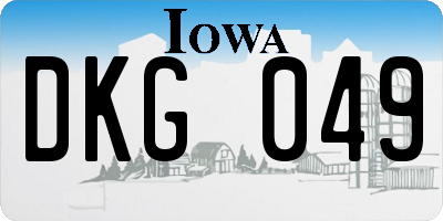 IA license plate DKG049