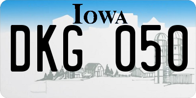 IA license plate DKG050