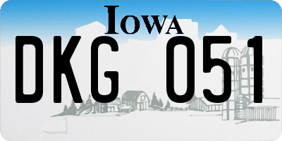 IA license plate DKG051