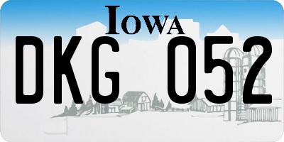 IA license plate DKG052