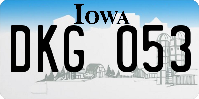 IA license plate DKG053