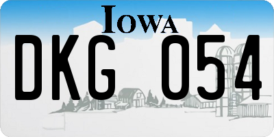 IA license plate DKG054