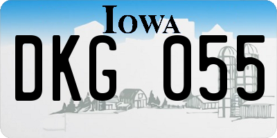 IA license plate DKG055