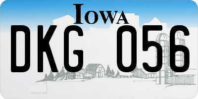 IA license plate DKG056