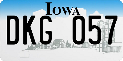 IA license plate DKG057