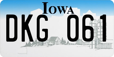 IA license plate DKG061