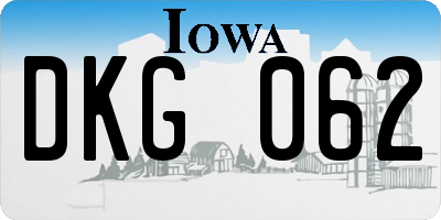IA license plate DKG062