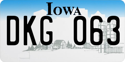 IA license plate DKG063