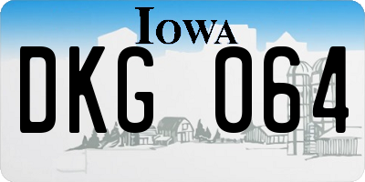 IA license plate DKG064