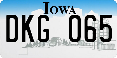 IA license plate DKG065