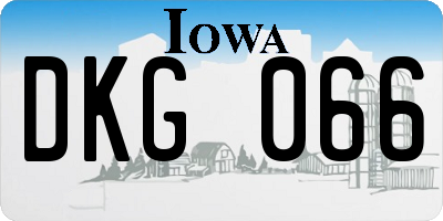 IA license plate DKG066