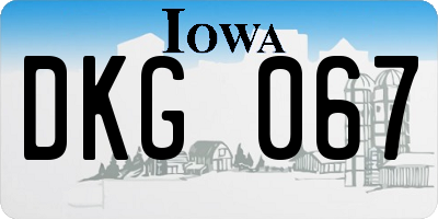 IA license plate DKG067