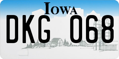 IA license plate DKG068