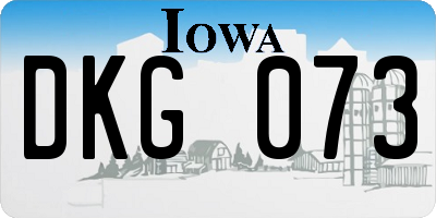 IA license plate DKG073