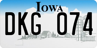 IA license plate DKG074