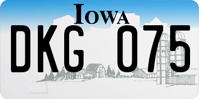 IA license plate DKG075