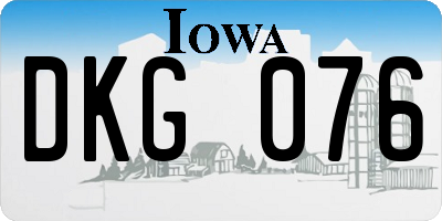 IA license plate DKG076