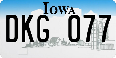 IA license plate DKG077