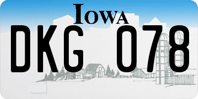 IA license plate DKG078