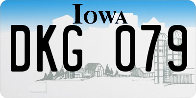 IA license plate DKG079
