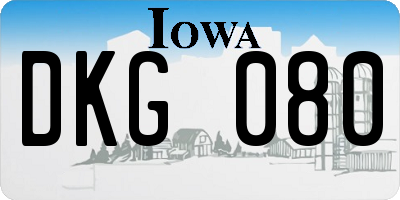 IA license plate DKG080
