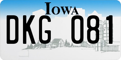 IA license plate DKG081