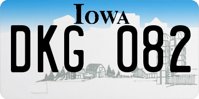 IA license plate DKG082