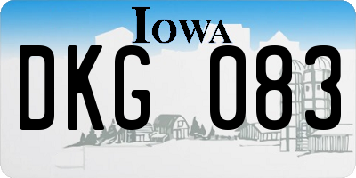 IA license plate DKG083