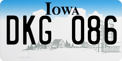 IA license plate DKG086