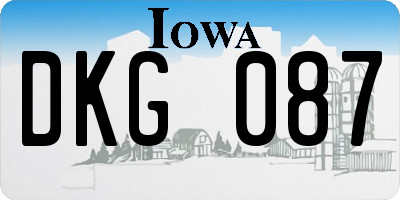 IA license plate DKG087