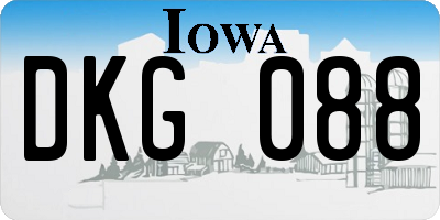 IA license plate DKG088