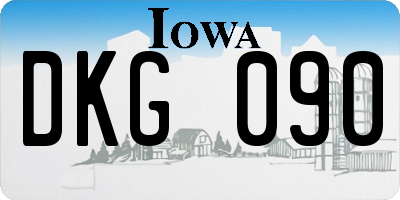 IA license plate DKG090