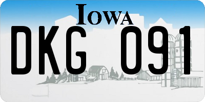 IA license plate DKG091