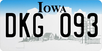 IA license plate DKG093