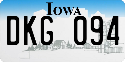 IA license plate DKG094