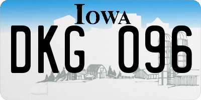 IA license plate DKG096