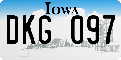 IA license plate DKG097