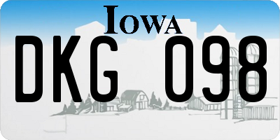 IA license plate DKG098