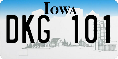 IA license plate DKG101