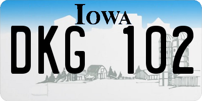 IA license plate DKG102