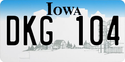 IA license plate DKG104