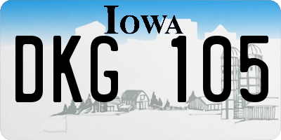IA license plate DKG105
