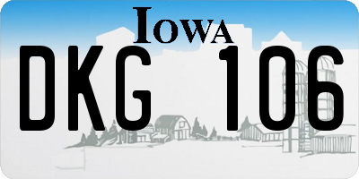 IA license plate DKG106