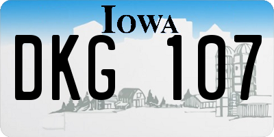 IA license plate DKG107